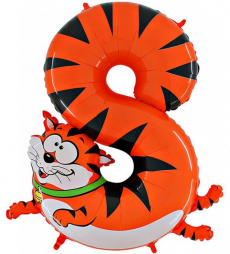 Шар Цифра "8" Кот 102 см. 