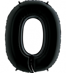 Шар Цифра "0" Черная 102 см. 