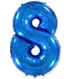 Шар Цифра "8" Синий 102 см. 