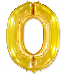 Шар Цифра "0" Золото 102 см. 